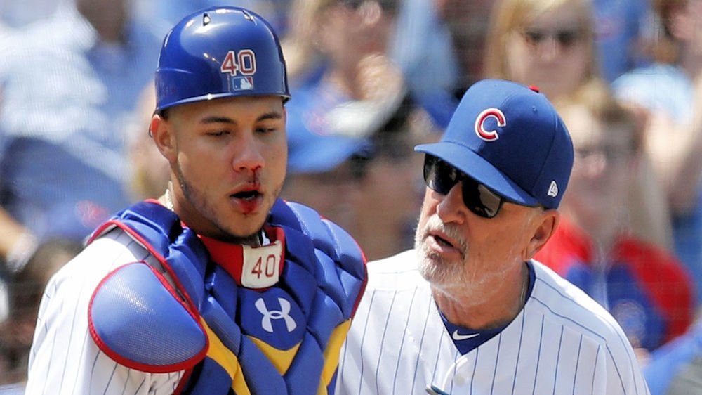 VIDEO: Willson Contreras Gets Bloody Nose After Play At The Plate