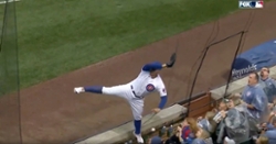 WATCH: Anthony Rizzo gets hit in head by foul ball, laughs it off