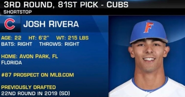 Florida Gators shortstop Josh Rivera selected by Chicago Cubs in