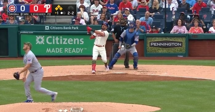 GRAND SLAM! 💣 Phillies' Kyle Schwarber hits a bomb in the 1st inning  against the Chicago Cubs 